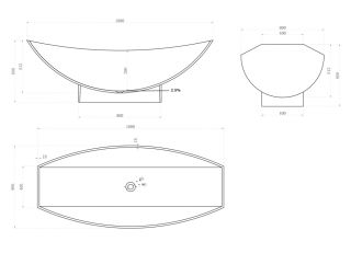 Ванна из искусственного камня ABBER Stein AS9610 180x80см белый матовый